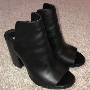 Steve Madden leather backless booties with heels